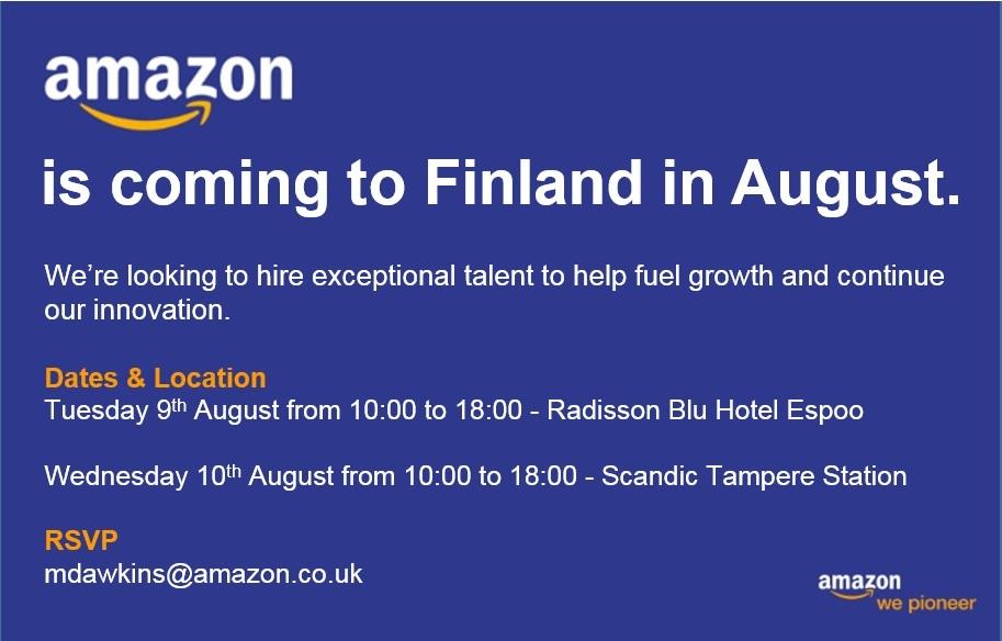 Amazon Finland recruitment