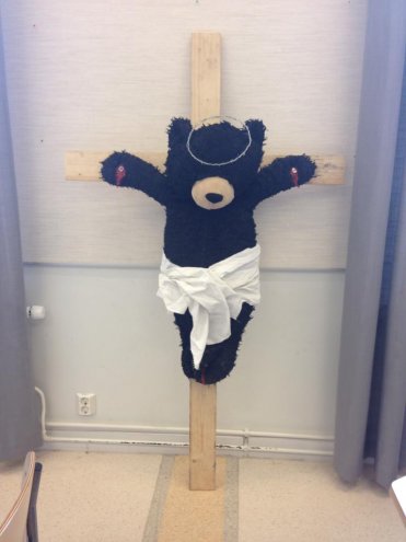 Strange Crucifixed Jesus Teddybear for sale | Metropolitan.fi